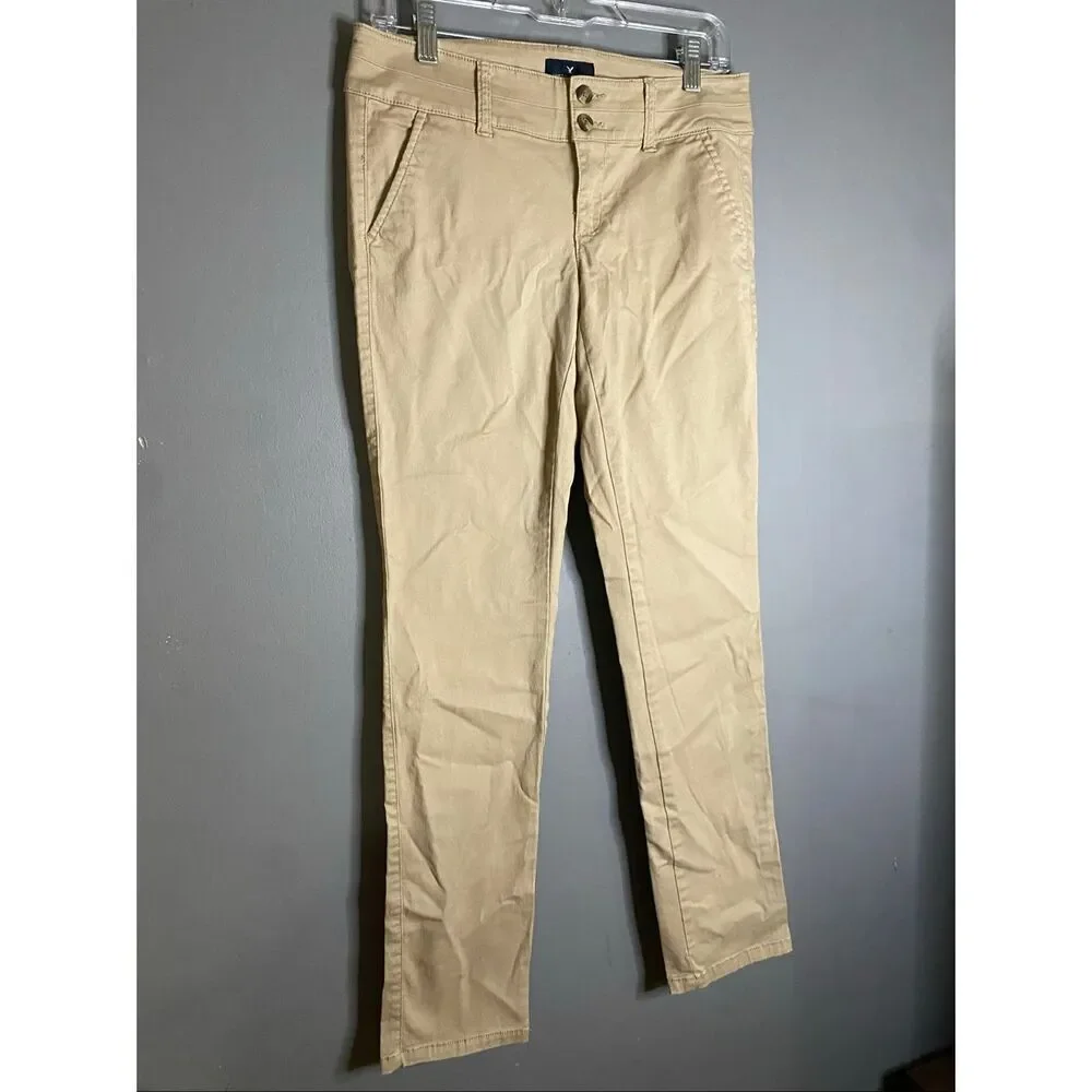 American Eagle Brown Kakhi Skinny Stretch Pants Size 4 NWOT